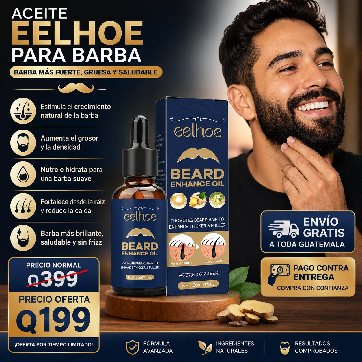 Aceite Potenciador para Barba 🧔♂️ | Más Densidad y Volumen