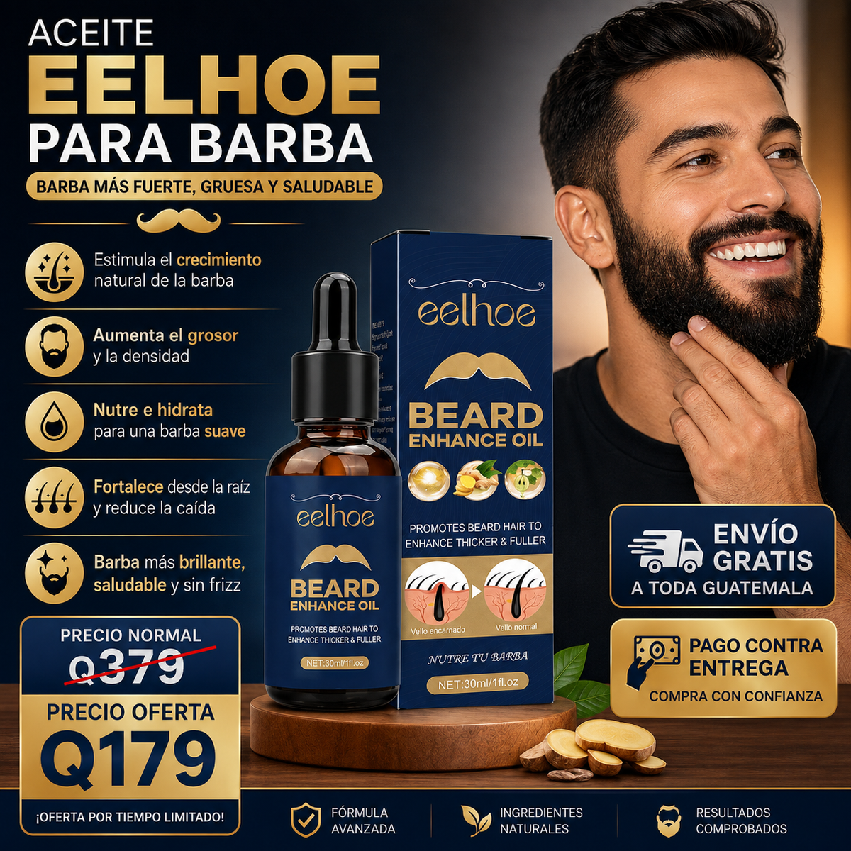 Aceite Potenciador para Barba 🧔♂️ | Más Densidad y Volumen