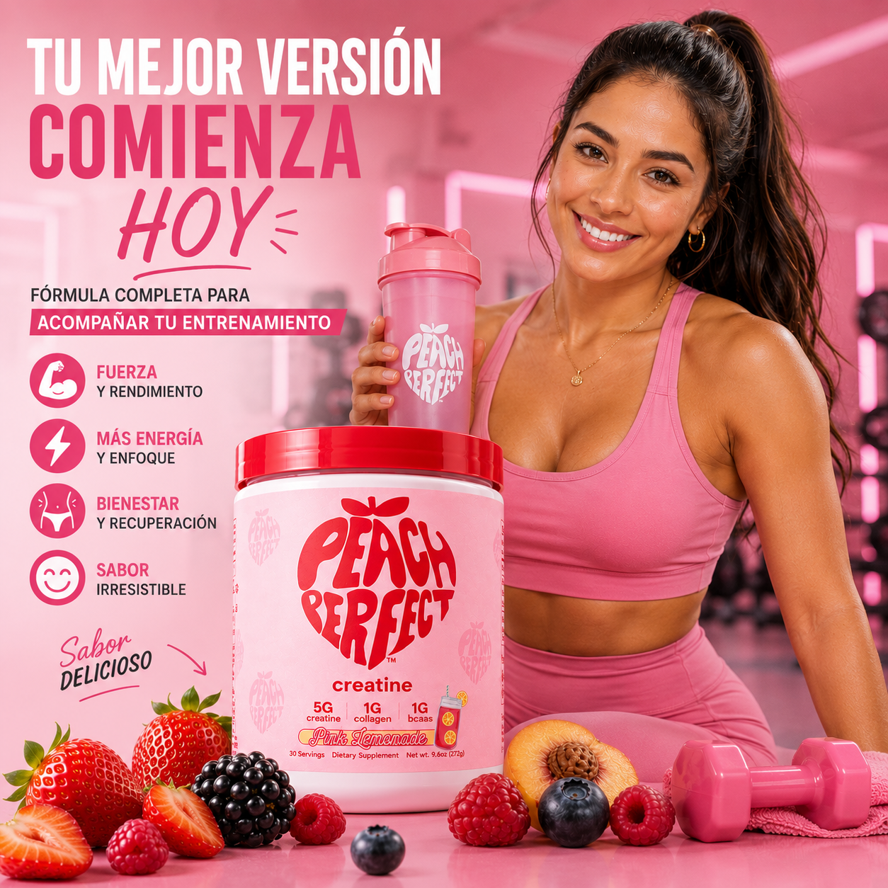 Peach Perfect Creatine – Creatina Monohidratada Sabor Durazno