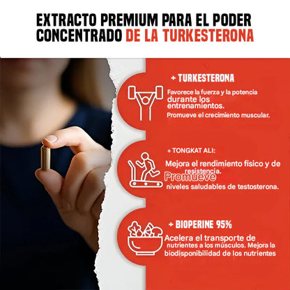 TURKESTERONE 120 CÁPSULA: Rompe tu límite físico -Más fuerza, Más rendimiento.
