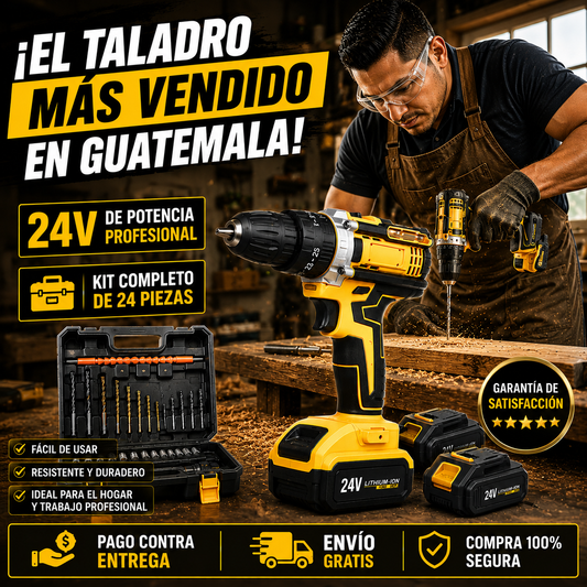 Taladro Inalambrico Industrial -- 2 baterías + maletín + accesorios